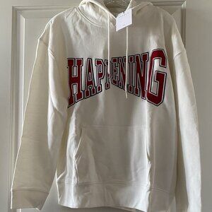 Sandro Paris Happening Hoodie Sweatshirt Ivory Size Medium (2) NWT $265